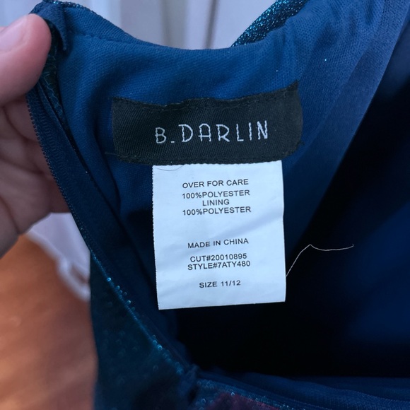 B Darlin Teal Dress with Pink Highlights - Picture 3 of 5